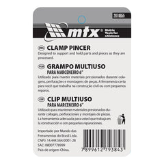 Grampo para Marceneiro Multiuso 6'' MTX 2078655 Abertura 70mm Alças em Borracha