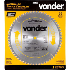 Lamina Serra Circular Videa 305X25X60D 305mm 60D 25mm 5000rpm Aço Carbono Nove54