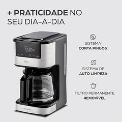 Cafeteira Elétrica Digital Aroma Programável WAP WCD1500 com Timer Programável de 24 horas 220V