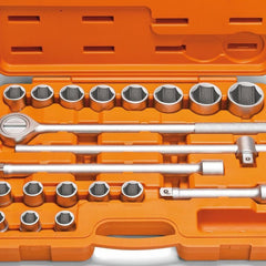 Maleta Com Soquetes Sextavados 3/4'' 20 Peças Aço Cromo Vanádio Tramontina PRO