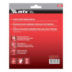Escova Circular Aço Carbono Torcida 22mm 150mm Para Esmerilhadeira MTX 746349