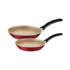 Jogo De Frigideiras Tramontina Turim 2 Peças Antiaderente Starflon Max 1.2 Mm Alumínio Vermelho