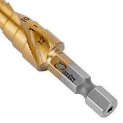 Broca Escalonada HSS 4-12mm Aço Rápido Titânio Espiral Para Aço Inox