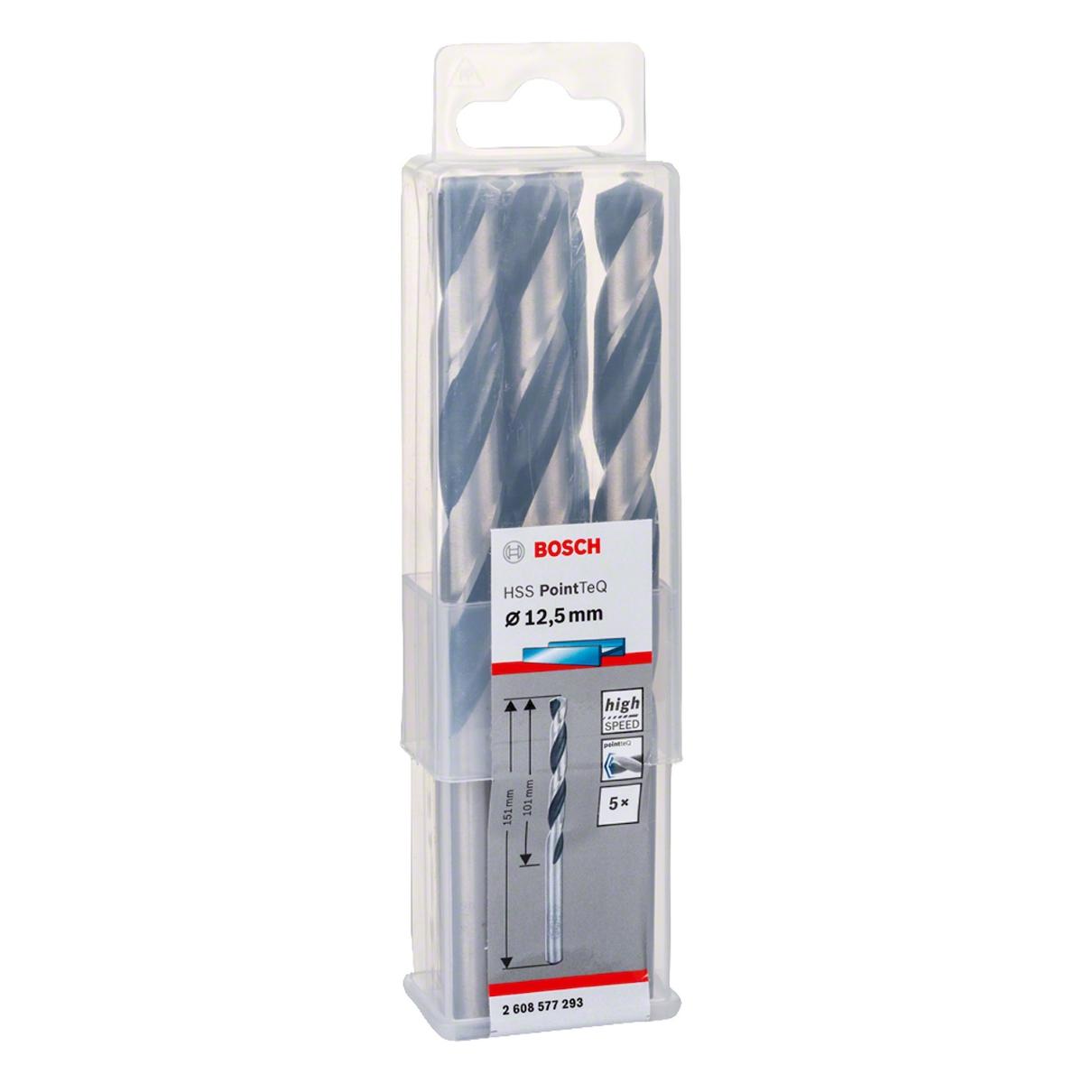 Broca Metal Bosch Aço Rápido Hss-Pointteq 12,5mm 5 Peças