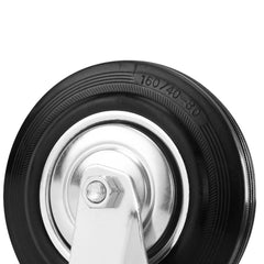 Rodízio Borracha Preto Giratório 1.5/16Pol 160mm 135kg MTX 6871755 Suporte Plataforma