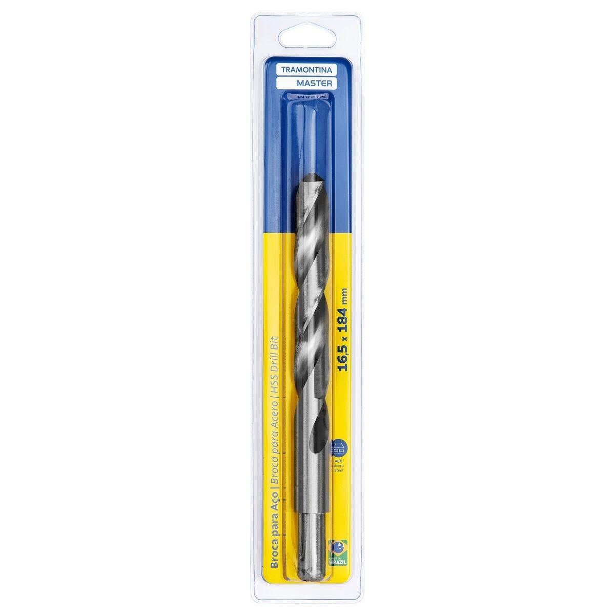 Broca Para Aço 16.5x184mm Tramontina Master Aço Rápido HSS Din 338