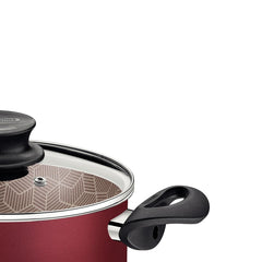 Caldeirão Tramontina Paris Antiaderente Starflon Max 22 cm 5,7 Litros Vermelho Com Tampa De Vidro