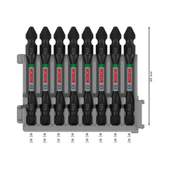 Jogo Bits Bosch Pro Pozidriv Impact Duplo 65mm 8Un