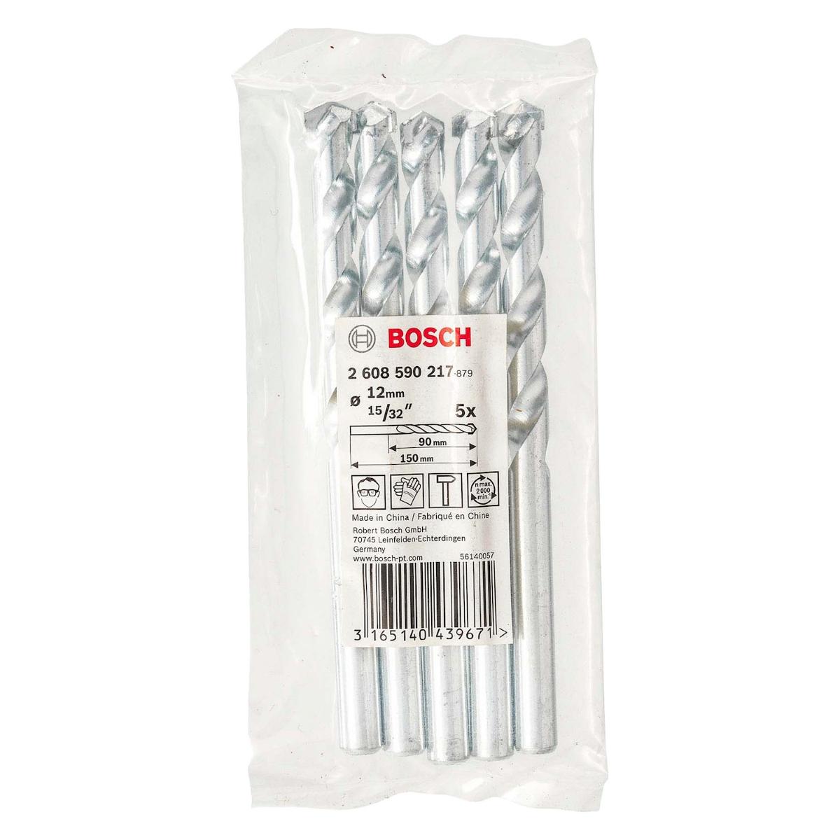 Broca Para Concreto Bosch Cyl-1 Ø12 X 85 X 150 mm 5 Peças