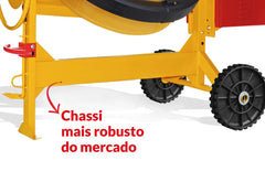 Betoneira 400L Rental Max Com Motor Gasolina Honda 5,5Hp Gx160 Com Roda Maciça Menegotti