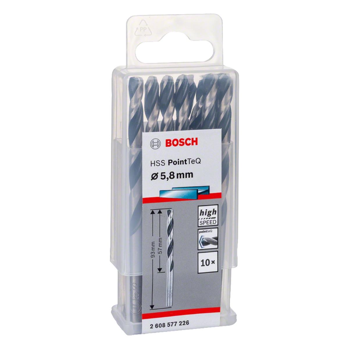 Broca Metal Bosch Aço Rápido Hss-Pointteq 5,8mm 10 Peças