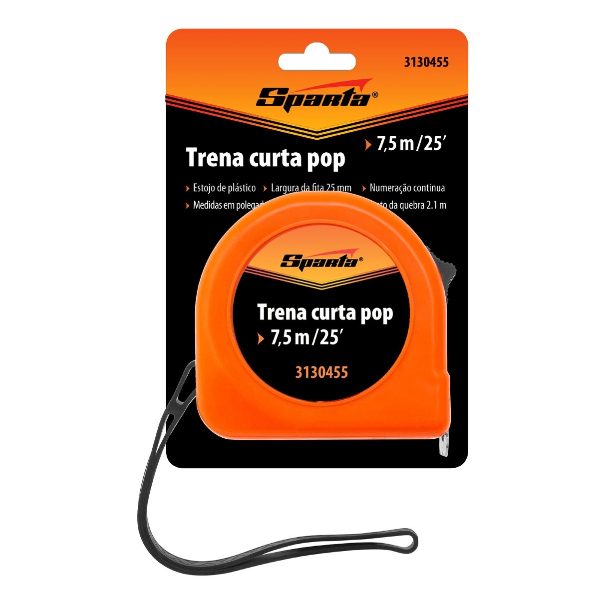 Trena 7,5m 25mm Estojo Plástico Sparta 3130455 Medição Precisa - Guimepa