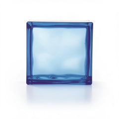 Tijolo de Vidro 19 x 19 x 8 CM Cloudy S-Color Azul 06 Unidades Tradestar