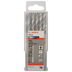 Broca Para Metal Bosch Aço Rápido Hss-G 7,2mm 10 Peças