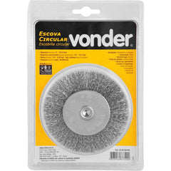 Escova Circular 4X1/2'' 20000Rpm Aço Inox Ondulada Vonder 1/4'' Haste Resistente à Oxidação
