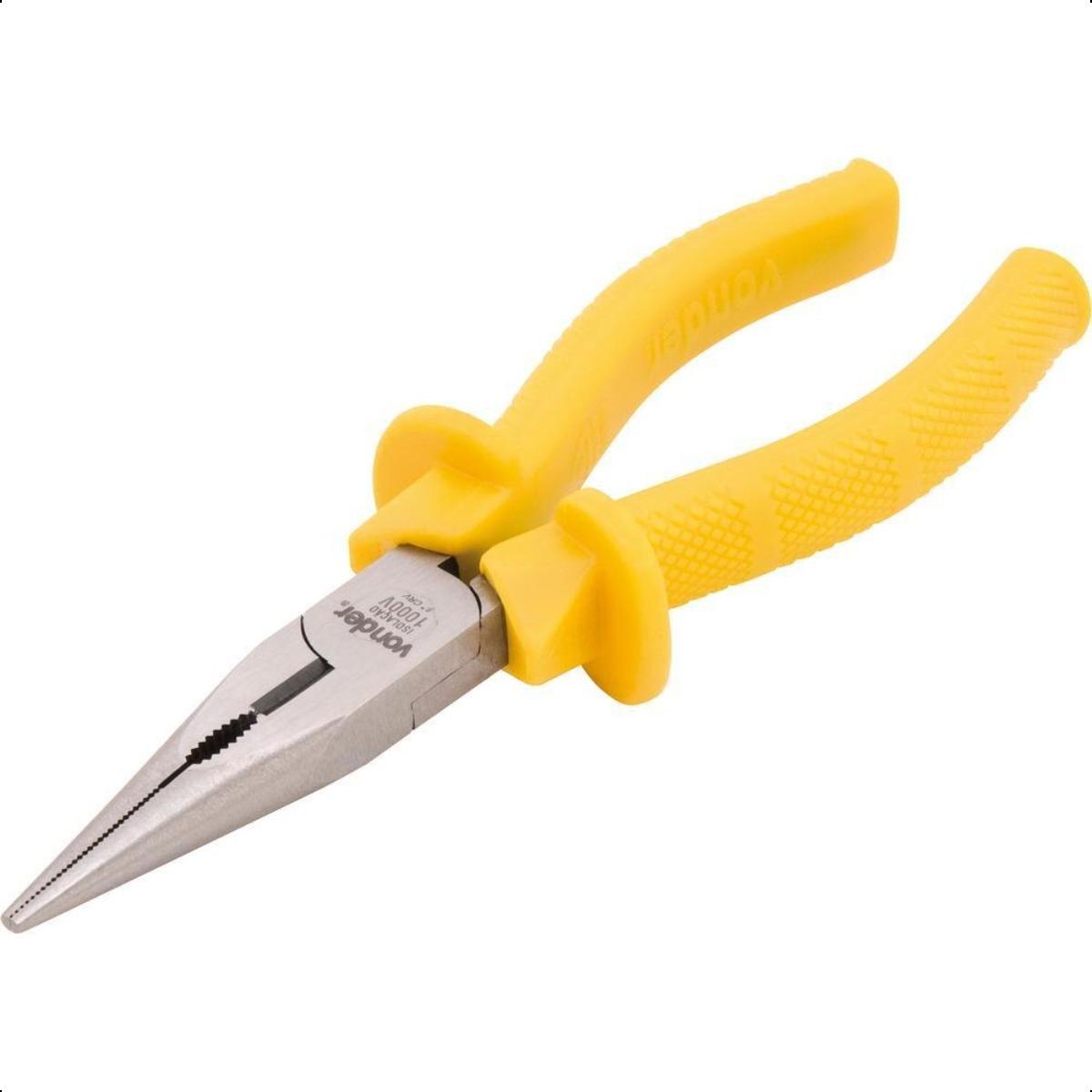 Alicate bico meia cana 6" reto vanádio isolado 1000v Vonder