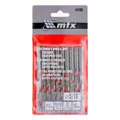 Broca Aço Rápido Standard Para Metal Haste Cilíndrica 10pcs 5/16pol MTX Alta Precisão