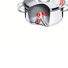 Caçarola Rasa Tramontina Solar Aço Inox 24 Cm 4,7 L Fundo Triplo Com Tampa