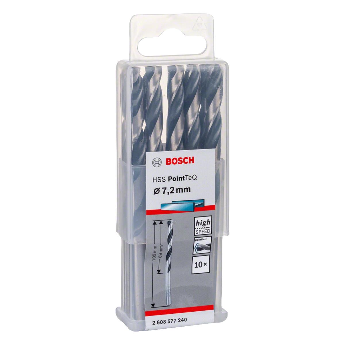 Broca Metal Bosch Aço Rápido Hss-Pointteq 7,2mm 10 Peças