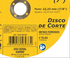 Disco de Corte 180,0X3,2X22,23 DCV Vonder