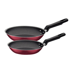 Jogo De Frigideiras Tramontina Loreto Alumínio 1,6 Mm Starflon Max Vermelho 2 Peças