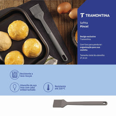 Pincel Culinário Tramontina Softta De Silicone Cinza 210 Graus Celsius Resistente Antiaderente