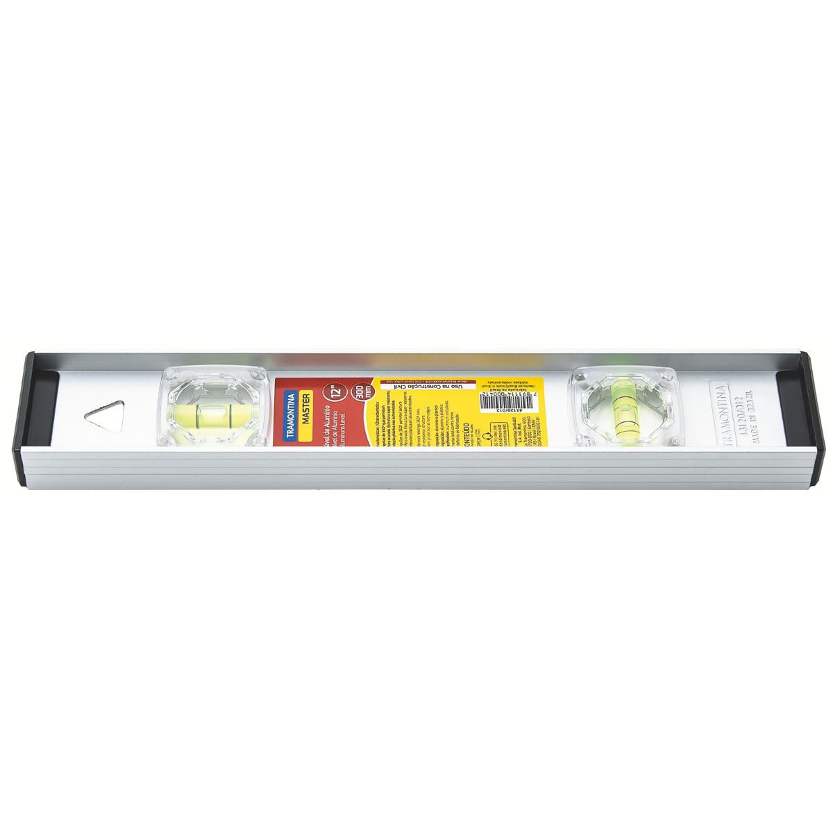 Nível 12'' Alumínio Anodizado 360° Duplas Ampolas 360 graus Nivelador Industrial Tramontina MASTER