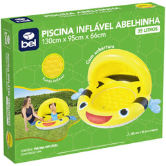 Piscina Inflável Infantil Abelhinha com Cobertura 35 Litros Bel