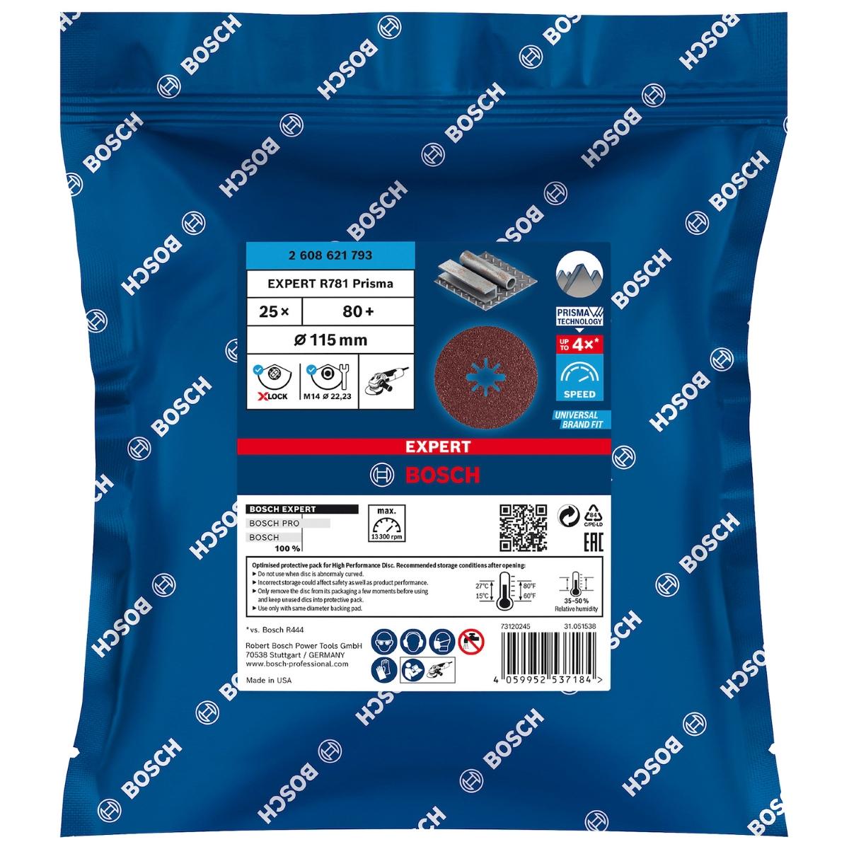Jogo Disco Lixa Em Fibrabosch R781 Prisma Ceramic 115mm G80