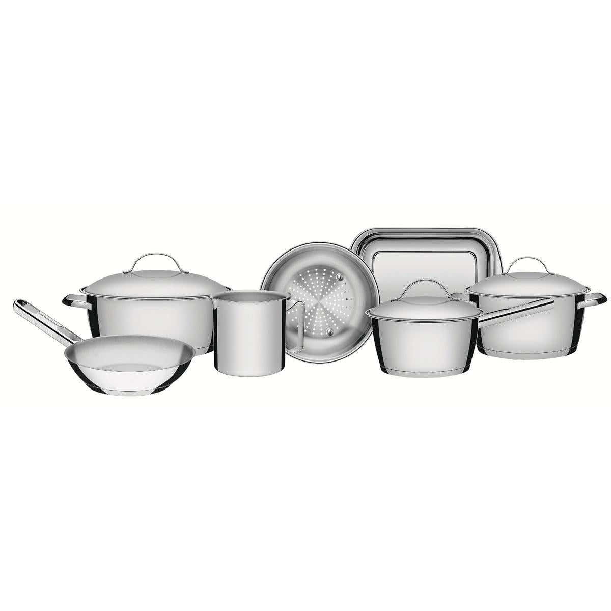 Jogo De Panelas Tramontina Allegra 7 Peças Aço Inox Com Fundo Triplo E Indução