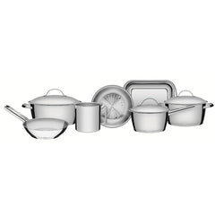 Jogo De Panelas Tramontina Allegra 7 Peças Aço Inox Com Fundo Triplo E Indução