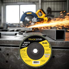 Disco Flap 180 mm G40 Fibra Cônico Aço Tradestar