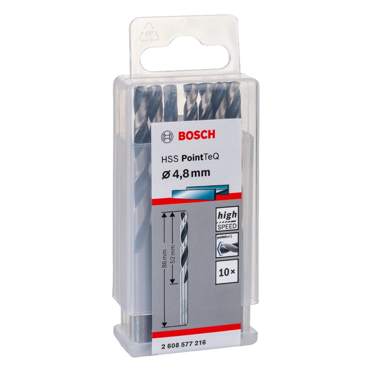 Broca Metal Bosch Aço Rápido Hss-Pointteq 4,8mm 10 Peças