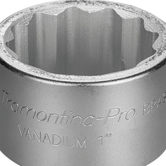 Soquete Estriado Aço Cromo Vanádio 2'' Encaixe 1'' Tramontina PRO Resistente
