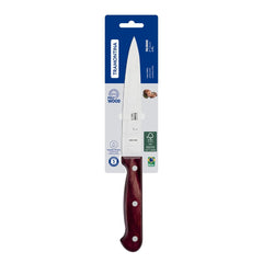 Faca Utility Tramontina Polywood 6 Polegadas Aço Inox Cabo Madeira Vermelho Corte Precisão Cozinha