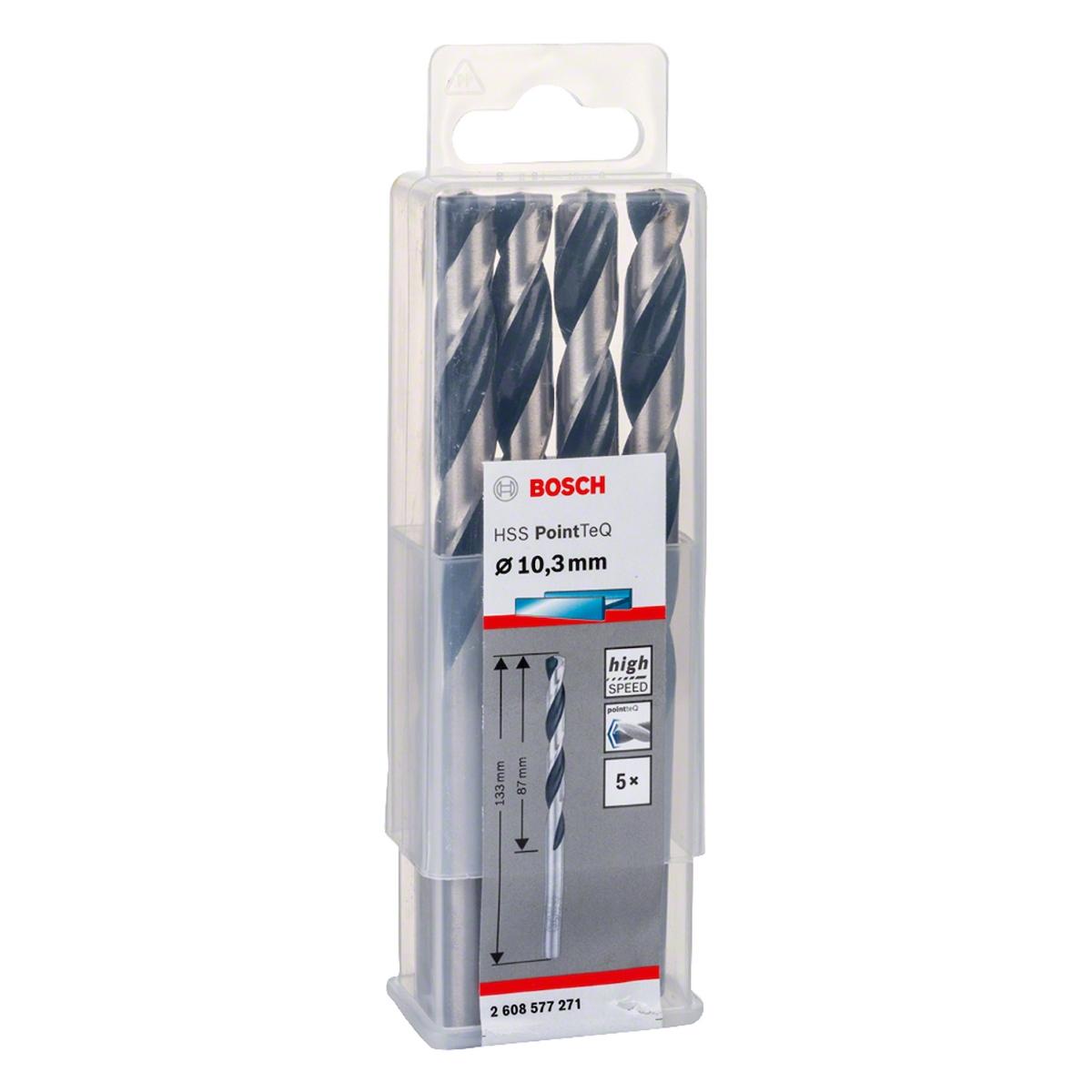 Broca Metal Bosch Aço Rápido Hss-Pointteq 10,3mm 5 Peças