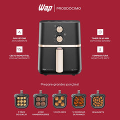 Fritadeira Elétrica Sem Óleo WAP Air Fryer Family 4L Antiaderente 1500W 220V