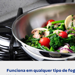 Frigideira Tramontina Solar Silicone 20 Cm 1,3 L Aço Inox Fundo Triplo Indução
