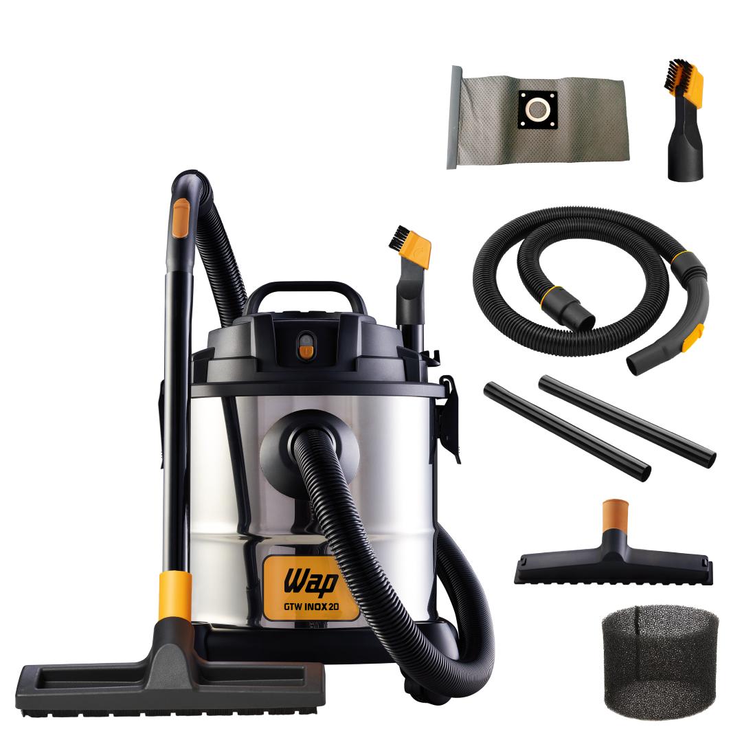 Aspirador de Pó e Água WAP GTW Inox 20 1600W Bico Canto e Escova 220V