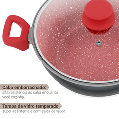 Panela Com Revestimento de Cerâmica Redstone Definitive PPH280ACR Philco 6,1L Cabo Emborrachado