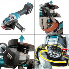 Esmerilhadeira Angular 125Mm Sem Fio 40V Resistência Água Motor BL Com Sistema AWS GA044GZ05 Makita
