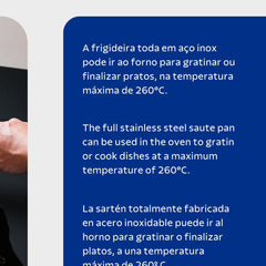 Frigideira Em Aço Inox 24 Cm 3,3 L Fundo Triplo Com Tampa Tramontina Solar