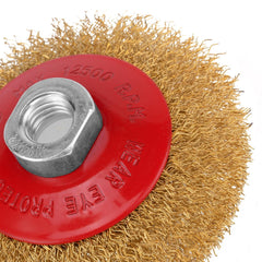 Escova Latonada Circular 100mm M14 MTX 746089 Para Esmerilhadeira Alta Durabilidade