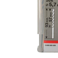 Broca Para Metal Bosch Aço Rápido Hss-G 5,7mm 10 Peças