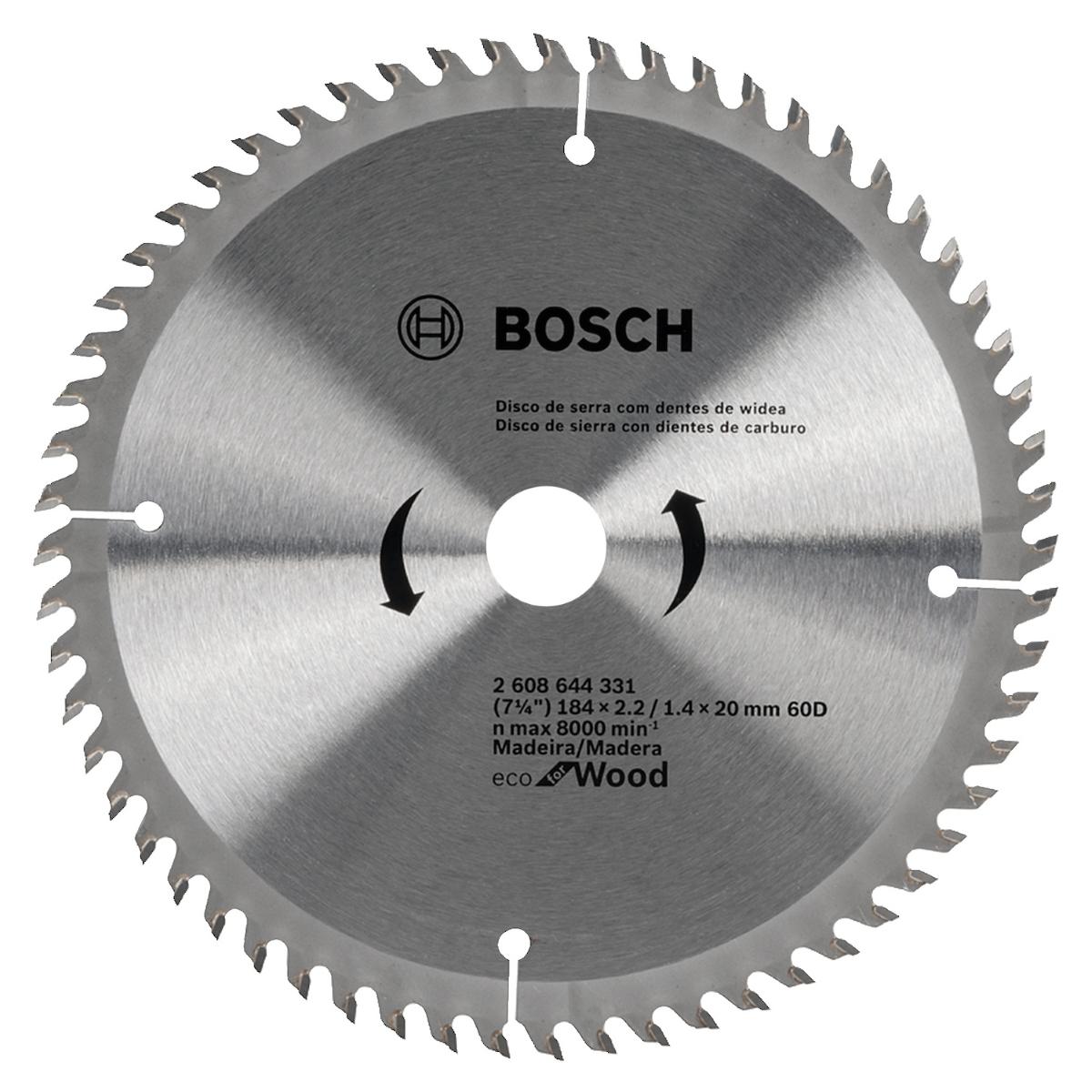 Disco Serra Circular Bosch Ecoline Ø184X20mm 60 Dentes