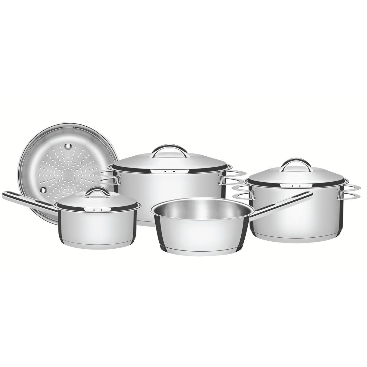 Jogo De Panelas Tramontina Solar Aço Inox Fundo Triplo 5 Peças Indução