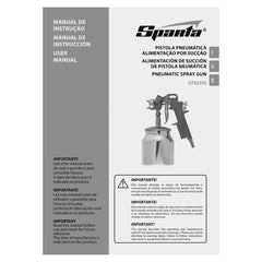 Pistola De Pintura Tanque Inferior 1000ml Bicos 1.2 1.5 1.8mm Sparta 5732755 Profissional