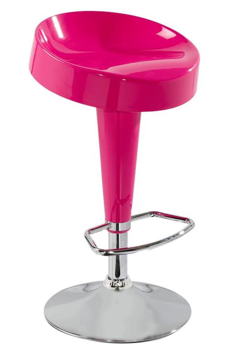 Banqueta provence em abs base aço cromado pink - Bel Lazer