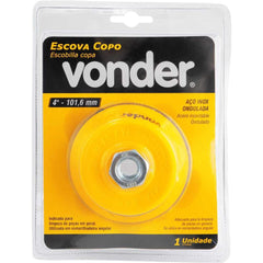 Escova Copo 4'' Rosca M14 8500Rpm Aço Inox Ondulado Vonder 6325140044