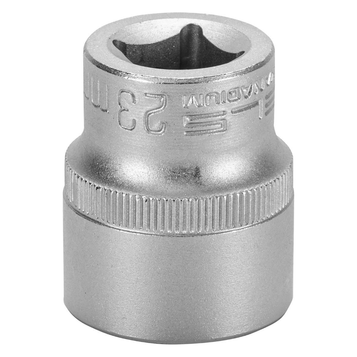 Soquete Sextavado 1/2'' 23mm CrV Stels 1382355 Encaixe Automotivo